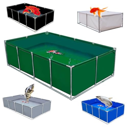 Moubhjd Rectangle Swimming Pool with Metal Framed, Durable & Easy to Set Up - Perfect Summer Fun Oasis for Family & Friends(Size：L100xW300xH40cm
