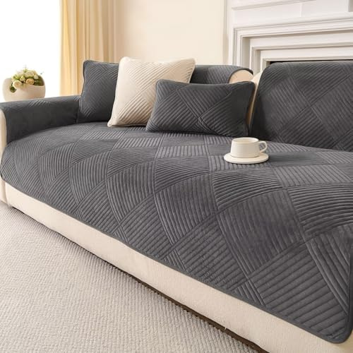 QHAIYYBF Samt Sofabezug Ecksofa l Form Sofa Überzug Couchbezug Sofa/Couch Wurfdecke Eckcouch 1 2 3 4 Sitzer Sofaschutz Sofaüberwurfe Sofaschoner Sofabezüge rutschfest Hund Katze für Wohnzimmer