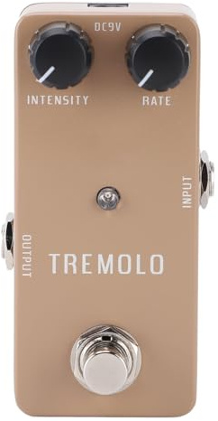 UPALDHOU Vintage Tube Tone Gitarre Tremolo Pedal, Löst Einen Echten Bypass-Rausch-Reduktions-Klang an, Angenehm Ton und Ambiente mit 1Hz-25 Hz Geschwindigkeitsbereich, Aluminiumlegierung