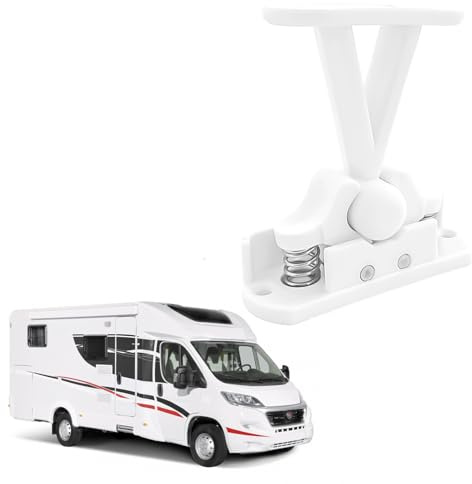 FIGCY Sujetapuertas para Caravana Blanco, Accesorios Resistentes para Autocaravana, Clip de Nylon con Resorte de Acero Inoxidable, Retenedor para Caravana, Autocaravana, Barco o Taquilla