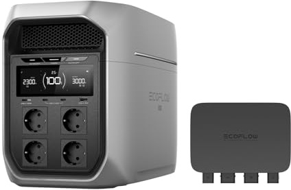 Station électrique portable EF EcoFlow DELTA 3 Max Plus 2048 Wh, capacité jusqu'à 10 kWh, LiFePO4, sortie CA 3000 W, charge 0 à 80% en 47 min, ASI 10 ms, générateur solaire pour maison, camping, RV