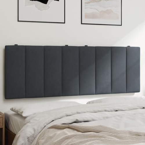 QJBSAVVA Kopfteil Hanko Dunkelgrau 140 cm Samt Weich gepolstertes Wandpolster Bett Rückenlehne mit Reißverschluss für einfache Montage Bequemes Design für 140 cm Bett geeignet