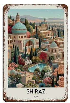 Shiraz Poster, Retro-Blechschild, Vintage, Metall, Pub, Club, Café, Bar, Zuhause, Wandkunst, Dekoration, Poster, Retro, 20 x 30 cm