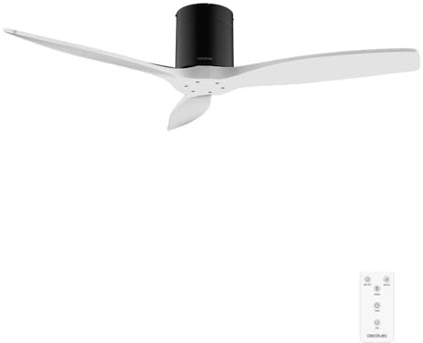 Cecotec Deckenventilator EnergySilence Aero 5400 Classic Black&White | 40-W-DC-Motor, 132 cm, 3 Flügel, 6 Stufen, Fernbedienung, Timer bis 8 Std., Sommer-/Wintermodus
