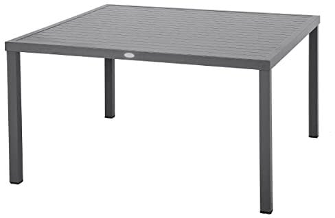 HESPERIDE Table de Jardin carrée Piazza 8 Places Graphite