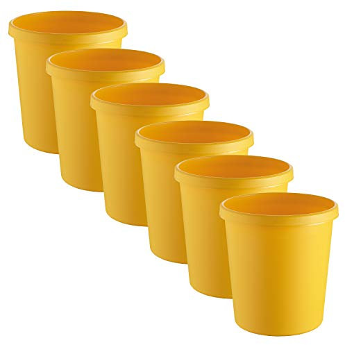 Helit H6123818 - Papierkorb „the german“, 18 Liter, gelb, 6 Stück