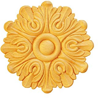 Déco Parisienne Rosace Ronde Ø130 Feuille d'acanthel en Bois hêtre RR42 - Bois hêtre Naturel