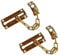 QCAA Solid Brass Chain Door Guard, with 9 Links Steel Chain, Polished Brass US3, 2 Pack