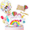 iZoeL Decorazione Torta Palloncino Arcobaleno Nuvola Stella Arcobaleno, Happy Birthday Banner, per Ragazzo Ragazza Compleanno del Capretto