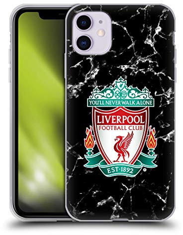 Head Case Designs Officially Licensed Liverpool Football Club Black Crest Marble Gel Case [Military Grade Protection] Compatible With Apple iPhone 11