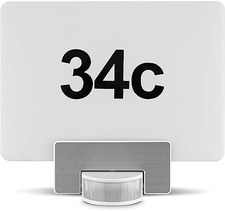 REV McSensor LED Leuchte 230V~ mit Bewegungsmelder und Hausnummer, Wandlampe, IP44, Hintergrundbeleuchtung 2W, weiss