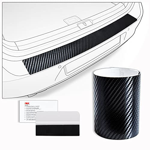tuning-art FL144 Ladekantenschutz Folie mit Rakel passend für Mitsubishi Outlander 3 PHEV 2018-, Farbe:Carbon-Look