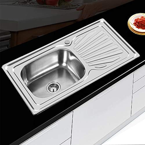 Fregadero de Acero Inoxidable con Escurridor, 50 * 90 * 15cm