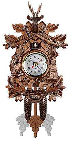 Handgefertigte Holzkuckucksuhren für die Wand, Schaukel Antik Coo Coo Uhr Vintage Kuckuck Hängende Uhr Pendel Wanduhr für Kinderzimmer Dekor Kunst Wohnzimmer Küche Wohnkultur