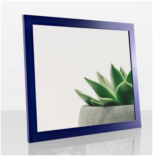 Bilderrahmen Diamond 40x40 cm Dunkelblau gewischt ideal für Diamond Painting mit 1 mm antireflex Kunstglas