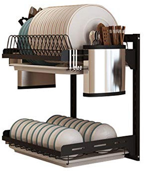Ssrsgyp Escurridor De Platos para Colgar En La Pared, Acero Inoxidable(Size:UN)