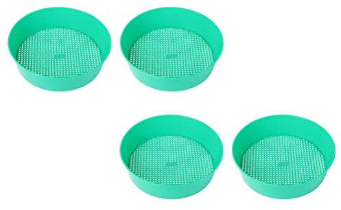 BESTonZON Tamiz de suelo de plástico, 4 Uds, malla de malla para jardín, colador de suelo, malla de arena, tamiz de arena, herramientas clasificadoras de jardinería