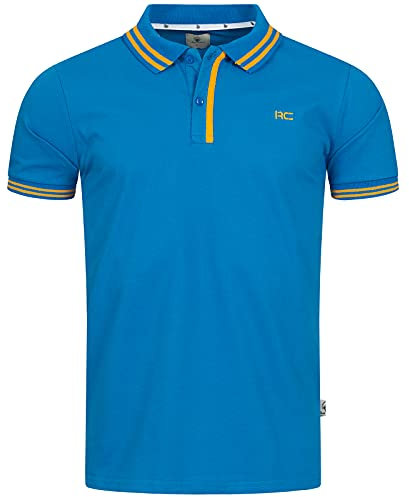 Rock Creek Herren Polo T-Shirts Basic Shirt Kurzarm Poloshirt Polohemd Slim Fit Sommer Shirts Männer T Shirt Top Polokragen H-283 Blau 3XL
