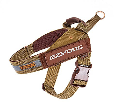 EzyDog Express Hundegeschirr - Norwegergeschirr für Kleine, Mittelgroße und Große Hunde, Reflektierendes, Verstellbares, Gepolstertes Geschirr Hund. Perfekt zum Joggen und Radfahren (XL, Cord)