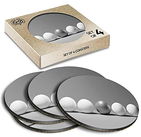 4 x Eco Boxed Cork Coasters - BW - en Egg Goose Teal Drink Cup Mug Glass Table Mat #39117