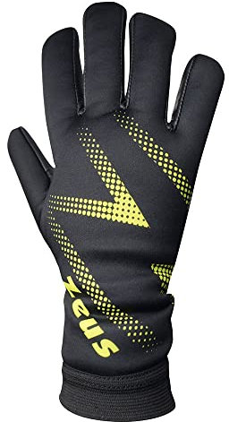 Zeus Sport Torwarthandschuhe Modell Space Fußball Futsal (8, Schwarz)