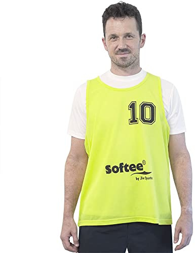 Softee Equipment Unisex Set mit 5 Leibchen, nummeriert von 16 bis 20 Weste, Gelb (Amarillo Fluor), Einheitsgröße