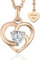 Halskette Damen Rosegold Herzkette Rose Gold Kette vergoldet Damenkette Ich Liebe Dich Herz-Anhänger Kettenanhänger Rosegoldschmuck Schmuck Geburtstag Weihnachten Jahrestag Geschenke Frauen Freundin