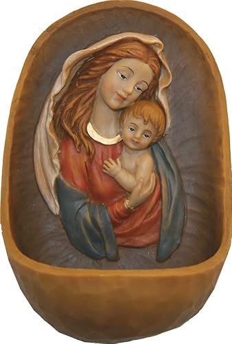dekoprojekt Heiligenfigur Weihwasserkessel Maria mit Kind 12,4 cm