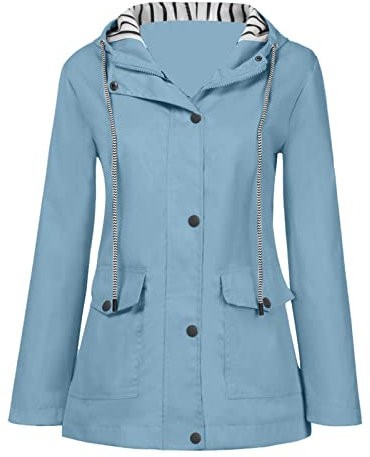 Fannyfuny Regenjacke Damen Fahrrad Sweatjacke Kapuzenpulli ReißVerschluss Regen Parka Jacke Faltbar Fahrradjacke atmungsaktive Outdoorjacke Thermo atmungsaktiv Winddicht Jacke für Outdoor