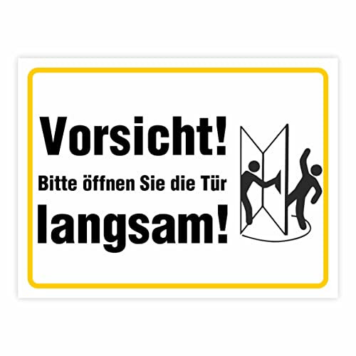 Hinweisaufkleber für den Innen- und Außenbereich (Vorsicht! Bitte öffnen Sie die Tür langsam)
