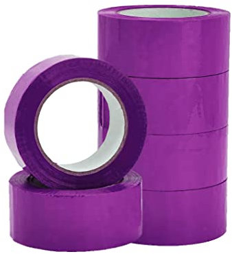 isupli 6 x Purple Parcel Packaging Tape 48mm x 66m Heavy Duty Strong Adhesive Cello Tape for Packing Cardboard Box House Moving Shipping Sold