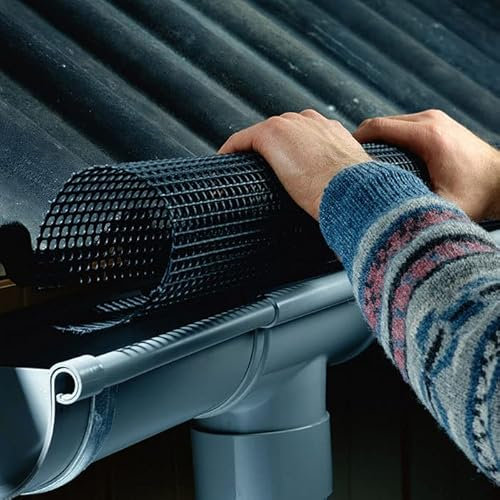 PWS 1x 1m Dachrinnenschutz Ø125-180 mm | Laubschutzgitter für Regenrinne | Dachrinnengitter Laubfang, UV-beständig, einfache Montage Schwarz | Laubstop laubfreie Dachrinne laubfreie