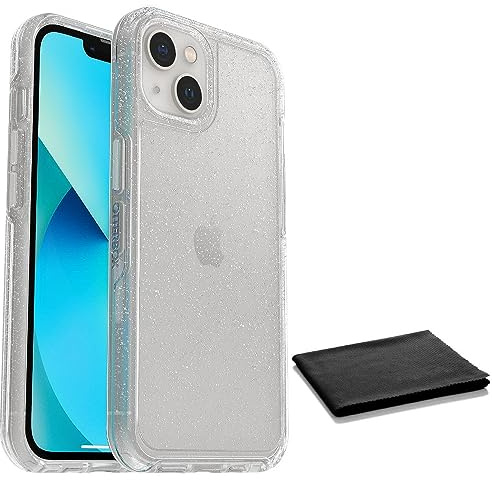 Otterbox Symmetry Series Clear Case for iPhone 13 (ONLY) - with Cleaning Cloth - Non Retail Packaging - Stardust (Clear Gloss)