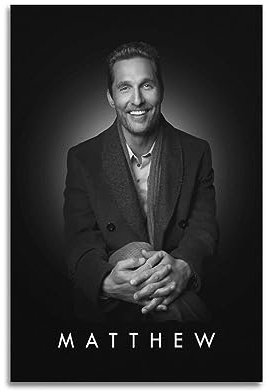 VZRSQZK Schauspieler Matthew McConaughey Poster, dekoratives Gemälde, Leinwand, Wandposter und Kunstdruck, modernes Familienschlafzimmer, Dekoration, Poster, 50 x 75 cm