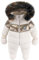 L SERVER Combinaisons de Neige Bébé Fille Polaire Epais Vêtements de Ski Garçon Chauds Coupe-vent Combinaison Pilote à Col Fourrure Capuche Jumpsuit avec Gants, Blanc, 9-12 mois