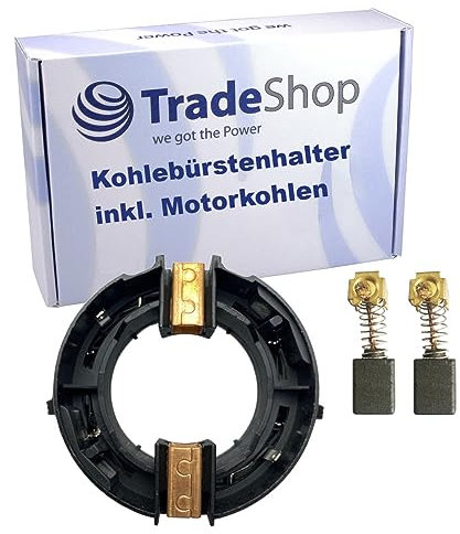 Trade-Shop Motorkohlenhalter Bürstenhalter inkl. Kohlebürsten mit Makita HP2070 HP2070F HP2071 HP2071F HR1830 HR1830F ersetzt 638236-7 CB406 CB407 CB419