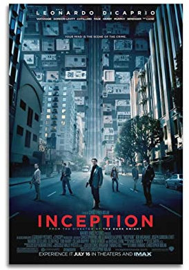 xze Filmposter Film Inception, dekoratives Leinwand-Poster, ästhetischer Posterdruck, Wandkunst, Dekoration, Poster, 30 x 45 cm, ungerahmt