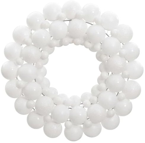 vidaXL Weihnachtskranz, Wiederverwendbarer Kranz in 3 verschiedenen Größen, Weihnachtsgirlande für Haustür Kamin Fenster, Weihnachtsdeko Dekokranz, Weiß Polystyrol