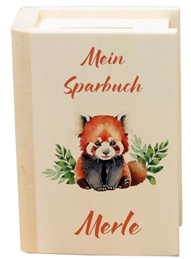 Meinkerzenshop Mein erstes Sparbuch - personalisierte Spardose aus Holz mit unterschiedlichen Kindermotiven zur Auswahl