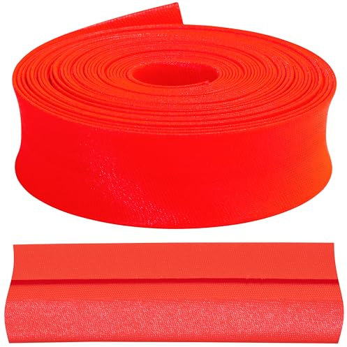 AERZETIX - C71890 - Dekoratives fluoreszierendes Schrägband 4.5 meter x 18 mm - hellrote farbe - aus polyester 100%