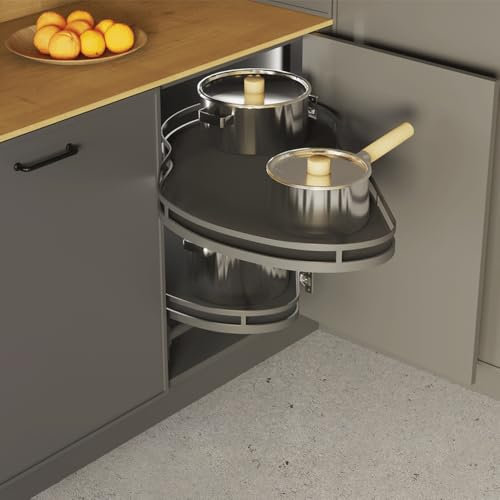 Sossai Eckschrankauszug Corner Optima Linia Maxima in Graphit, 80 cm, Rechtsausführung