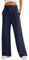 Yunmlep Jogginghose Damen Baumwolle Freizeithose High Waist Trainingshose Sporthose Lang Bequem Hose Weites Bein mit Taschen (Dunkelblau, L)