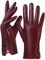 GSG SINCE 1998 Damen Chromfreie Lederhandschuhe Touchscreen Winterhandschuhe mit Schaffell wollefutter Warme Autofahrerhandschuhe Burgund L