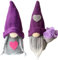 YCFAIIKG 2 Stück Muttertag Wichtel Lila Mother's Day GNOME Zwerge Puppen Dekorationen,Frühling GNOME mit Blume Figuren, Elfen Zwergpuppe Ornament,Muttertag Plüsch Ornament Geschenk für Mama Freundin