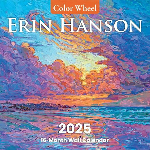 Erin Hanson Kalender 2025, Farbrad, Landschaften, Kunstdruck, großer Wandkalender mit lebhaften Impressionismus-Farbradbildern, Monatskalender für Büro, 30,5 x 61 cm dickes Papier, Kunst von Erin