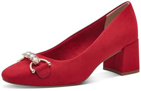 MARCO TOZZI Damen Pumps mit Blockabsatz Vegan, Rot (Red), 37 EU