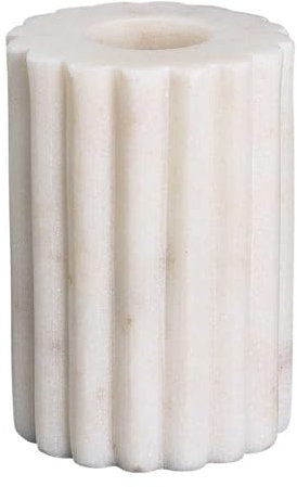 Greengate Kerzenhalter Marble Weiß Marmor 7 cm Kerzenständer für 1 Kerze