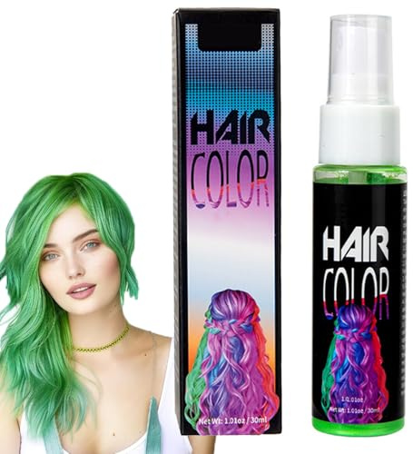 Green Temporary Hair Colour Serum One-time,Temporary Hair Dye,Green Washable Coloured Hair Serum Wash Out,Easy to Color & Natural Styling,Instant Hairstyle Cream Dye,Halloween & Party & Cosplay