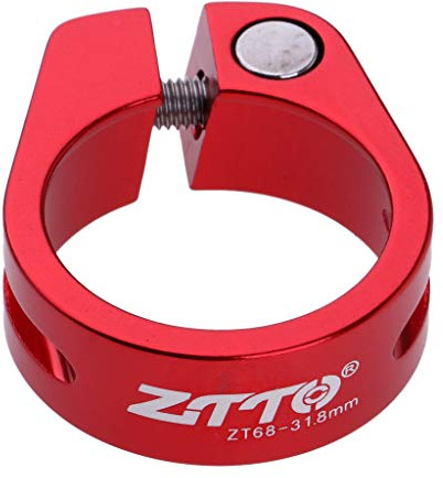 Fahrradsattelstützenklemmen Ultraleichtes Schloss Fahrrad Sattelstützen Clip Rot 31,8 mm