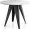 WFL GROUP Esstisch Glory im Industriestil - Modern, Rund - Ausziehbar von 100 cm bis 140 cm, Pulverbeschichtete Metallbeine - Beton Grau